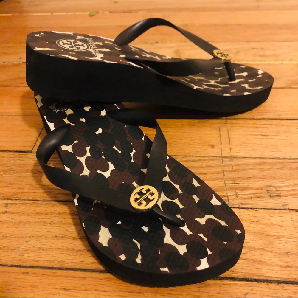 Tory Burch wedge flip flop sandals